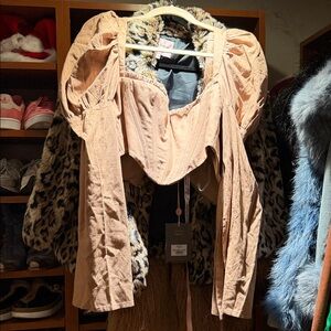 House of CB Blush Puff Sleeve Corset Top